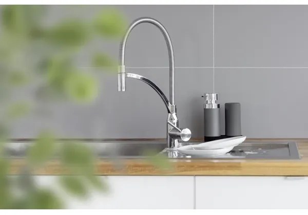 WENKO 54735100 - Umývacia stanica EASY SQUEEZ-E 15x18 cm šedá/šedá