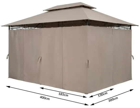 Záhradný Altánok Pavilón TOPAS 4x3m - hnedá