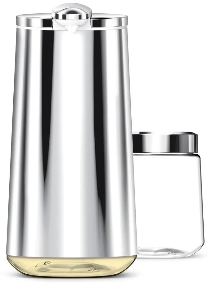 Automatický oceľový dávkovač mydla v striebornej farbe 266 ml - simplehuman