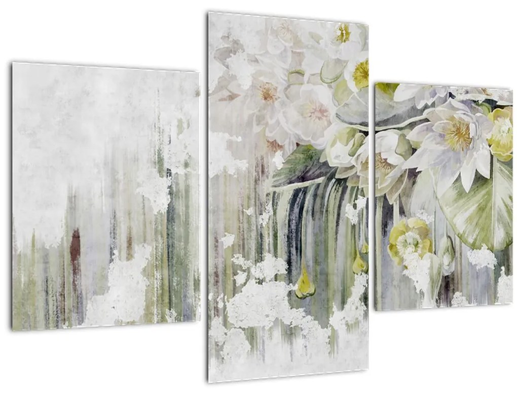 Obraz - Biele kvety, vintage (90x60 cm)
