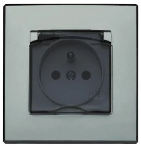 GPH-1LZ Zásuvka odolná voči striekajúcej vode strieborná metalíza