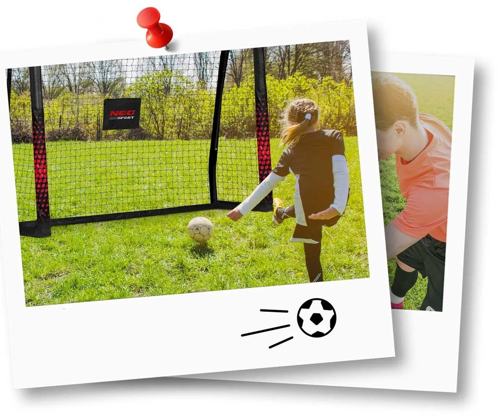 Neo-Sport Futbalová bránka 180 x 120 x 60 cm NS-463 čierno-červená
