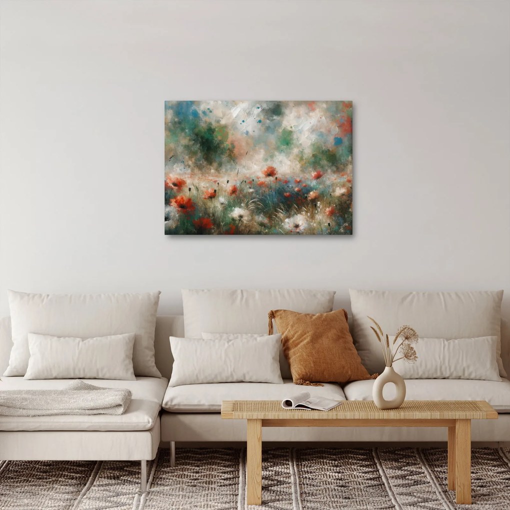 Obraz – Abstrakcia poľa s makmi (70x50 cm)