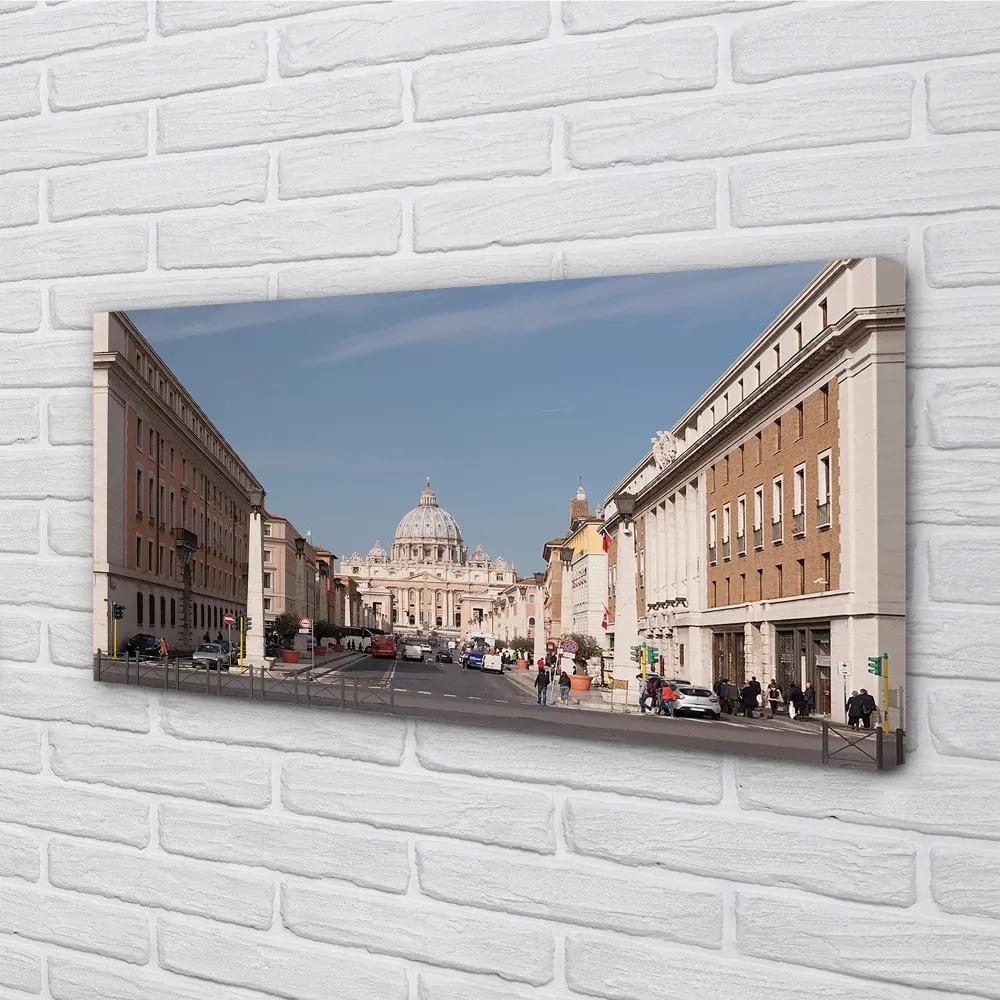 Obraz na plátne Katedrála Rome budovy ulice 125x50 cm
