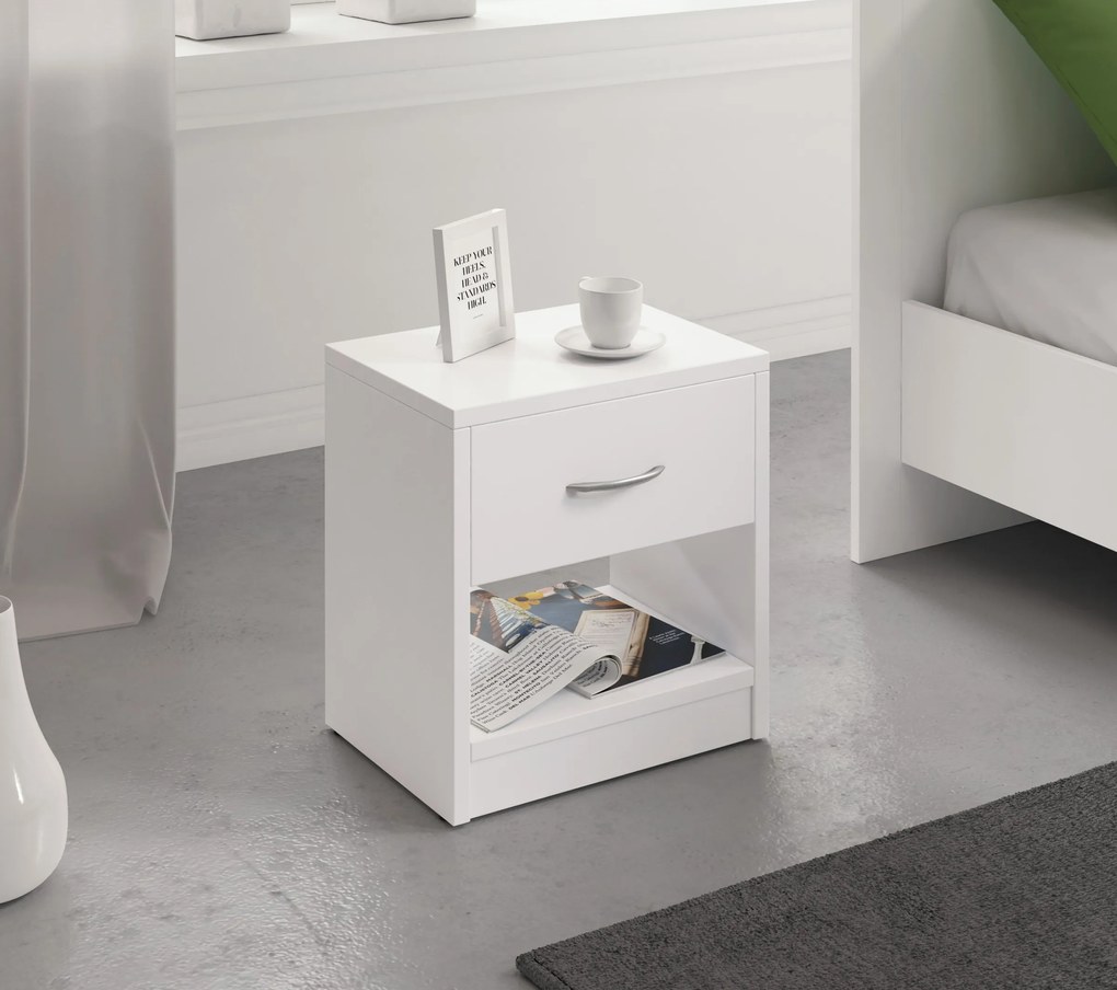 Noční stolek Naka 39 cm bílý
