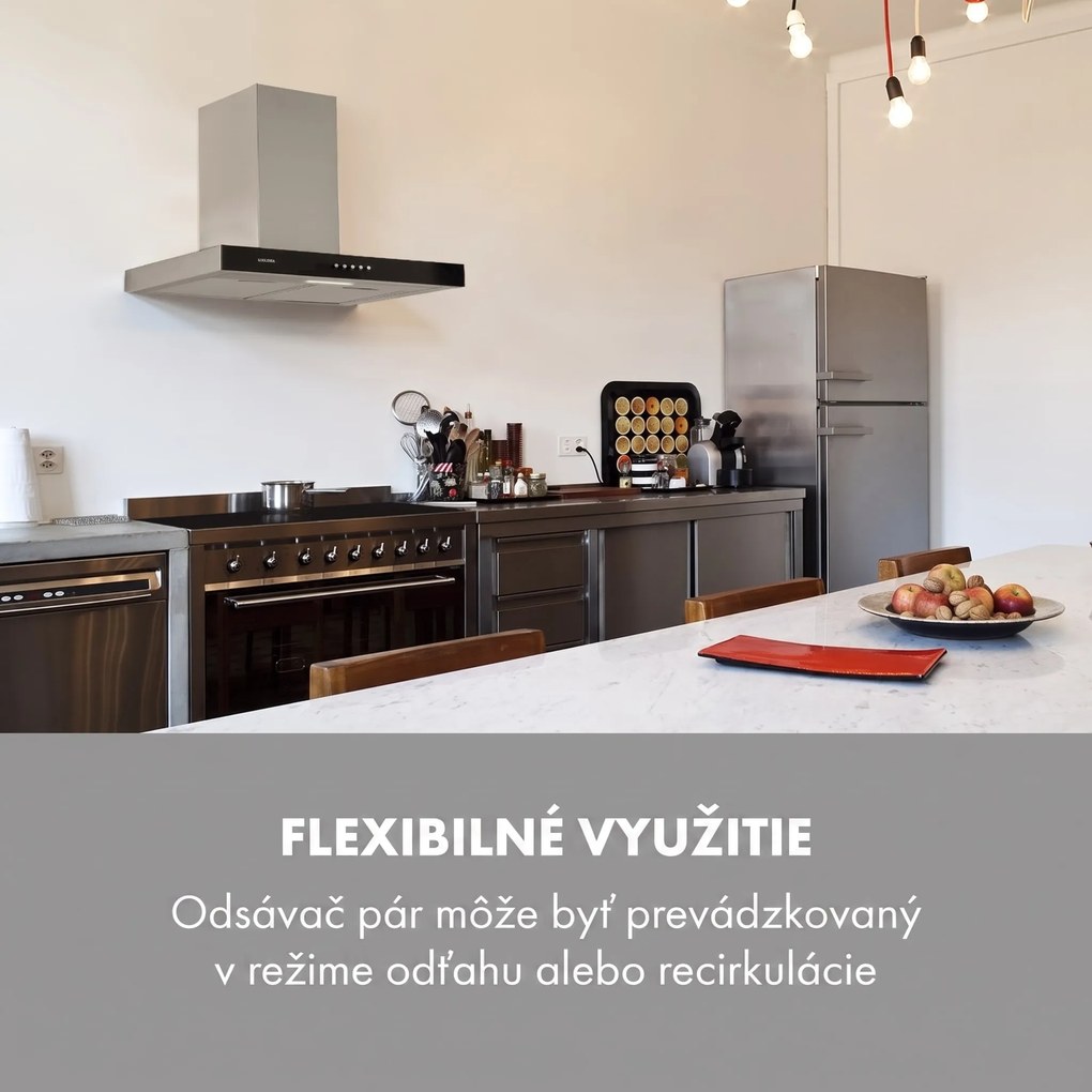 Klarstein Darya, digestor, 60 cm, 310 m³/h, nehrdzavejúca oceľ, strieborný