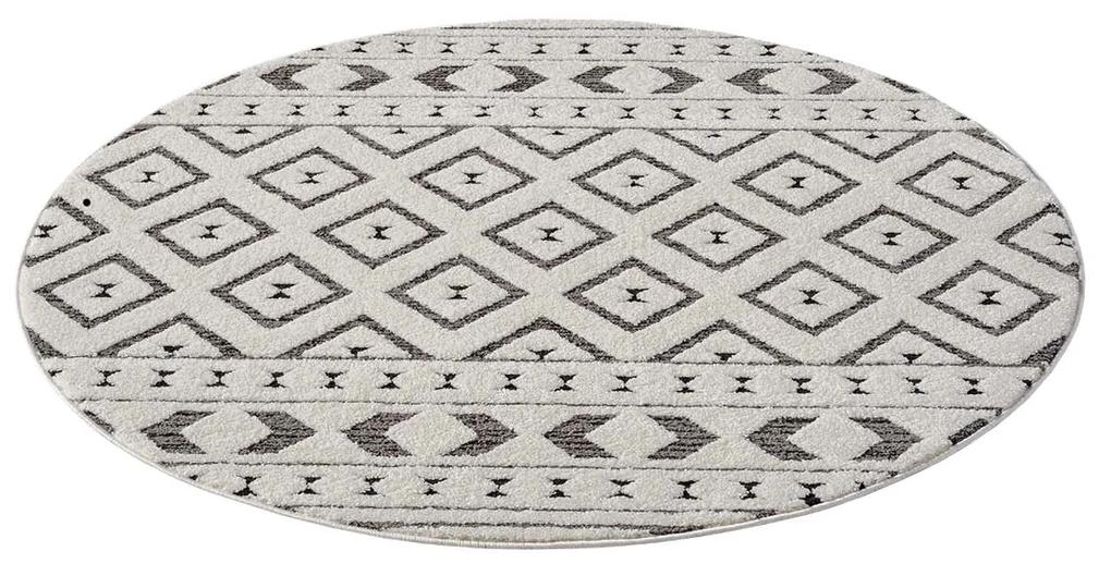 Dekorstudio Moderný okrúhly koberec LOUNGE 9999 - sivý Priemer koberca: 120cm