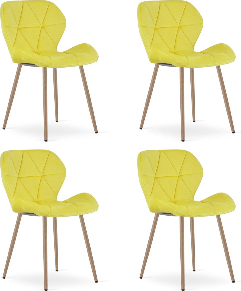 Jedálenská stolička MANGO VELVET, žltá