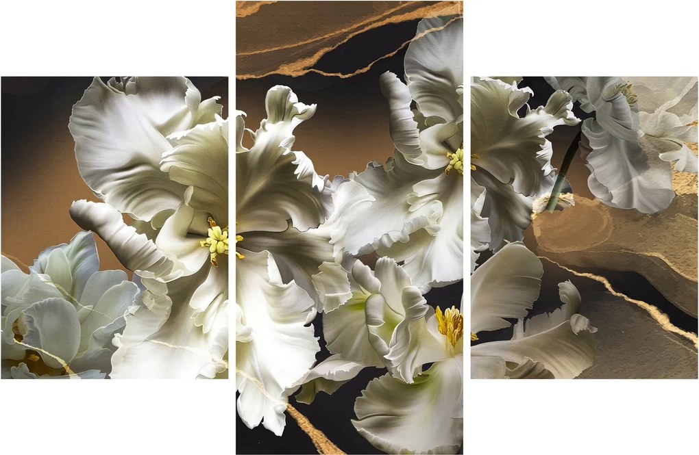 Obraz - Kvety orchideí na mramorovom pozadí (90x60 cm)