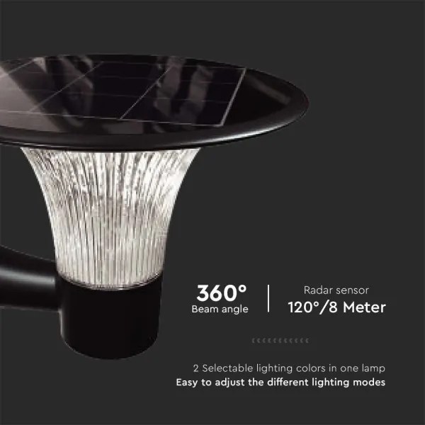 LED solárne nástenné svietidlo LED/15W/3,2V 4000K/6000K IP65