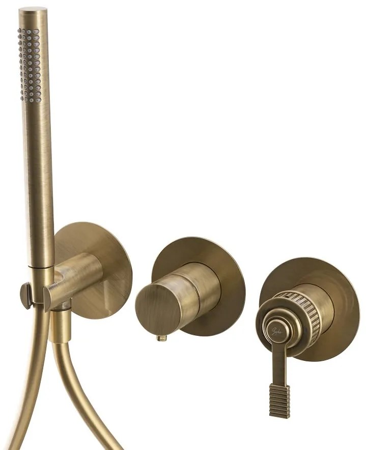 Sapho Sapho, VERSI podomietková sprchová/vaňová batéria, ručná sprcha, 2 výstupy, bronz, RV052/18
