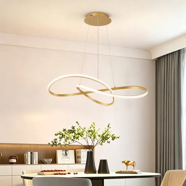 Brilagi - stmievateľný LED luster na lanku INFINITY LED/80W/230V 80x80 cm zlatý + diaľkové ovládanie
