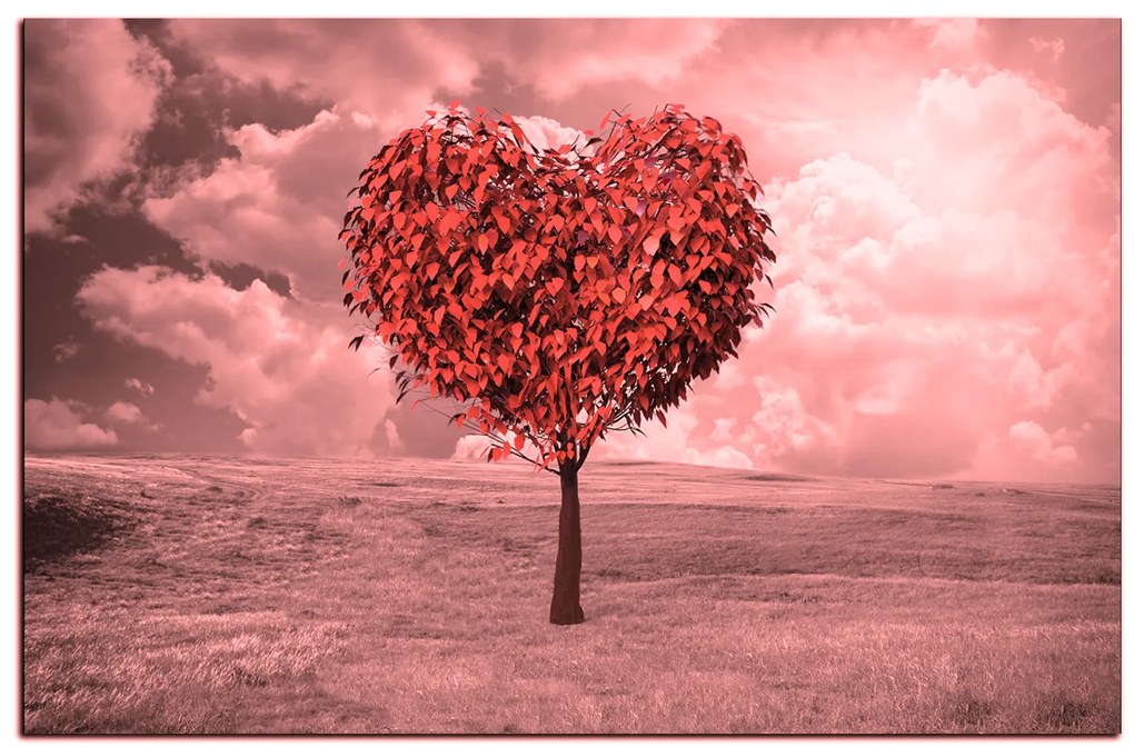 Obraz na plátne - Srdce v tvare stromu 1106QA (90x60 cm  )