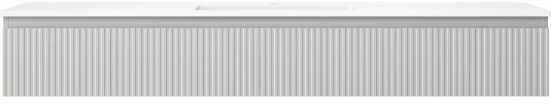 Mexen Rivel, kúpeľňová skrinka 160 cm s umývadlom Otis, 1 zásuvka, drážkovaná, sivá matná/biela, 91A20-16023-1-BF62-W18M01