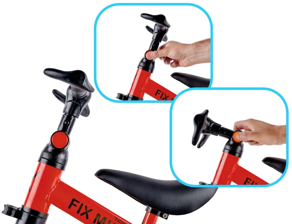 KIK Trojkolka Fix Mini bežecká trojkolka 3v1 s pedálmi červená