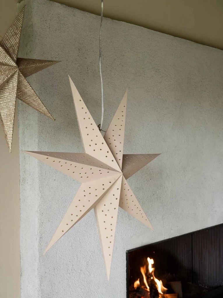 Watt & Veke Závesná svietiaca hviezda Stella Beige 60 cm