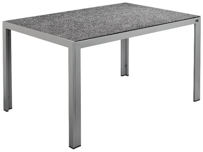 Livarno home Hliníkový záhradný stôl so sklenenou doskou Houston, sivý  (100371170)