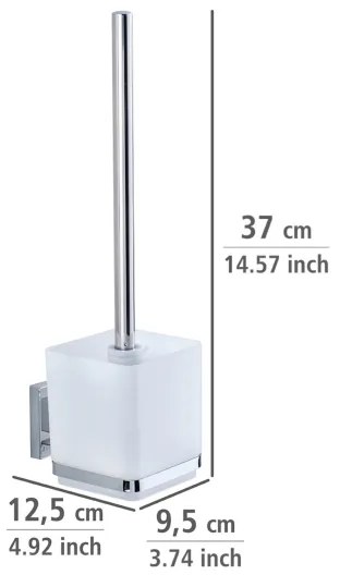 WENKO 22695100-WC kefa VACUUM-LOC QUADRO ED 9,5x37 cm strieborná/lesklý chróm/priehľadná