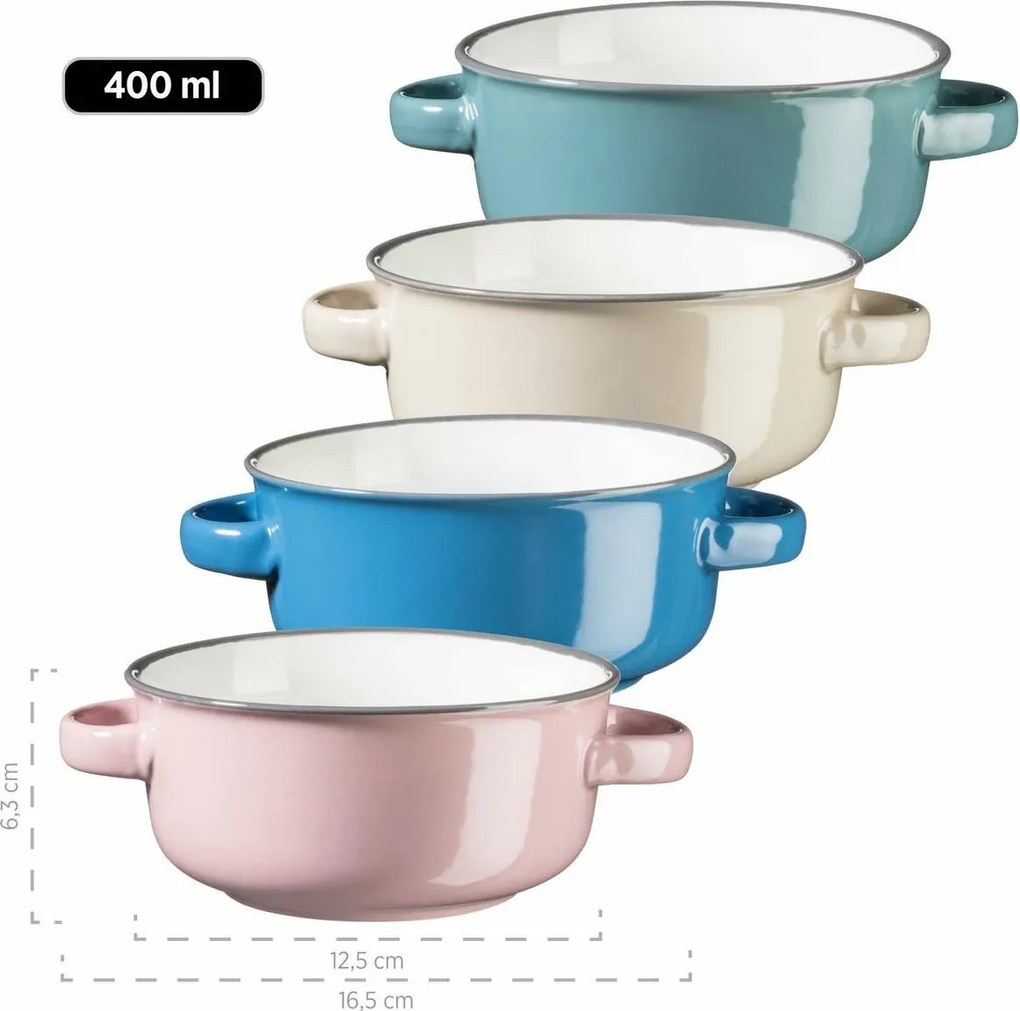 Mäser Súprava polievkových misiek 4 ks MAILA – 12,5 cm, petrojelová mix