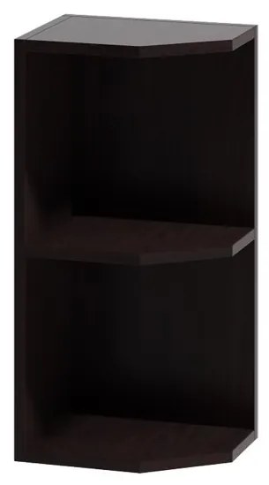 Závesná rohová kuchynská skrinka Livia 20 cm tmavo hnedá