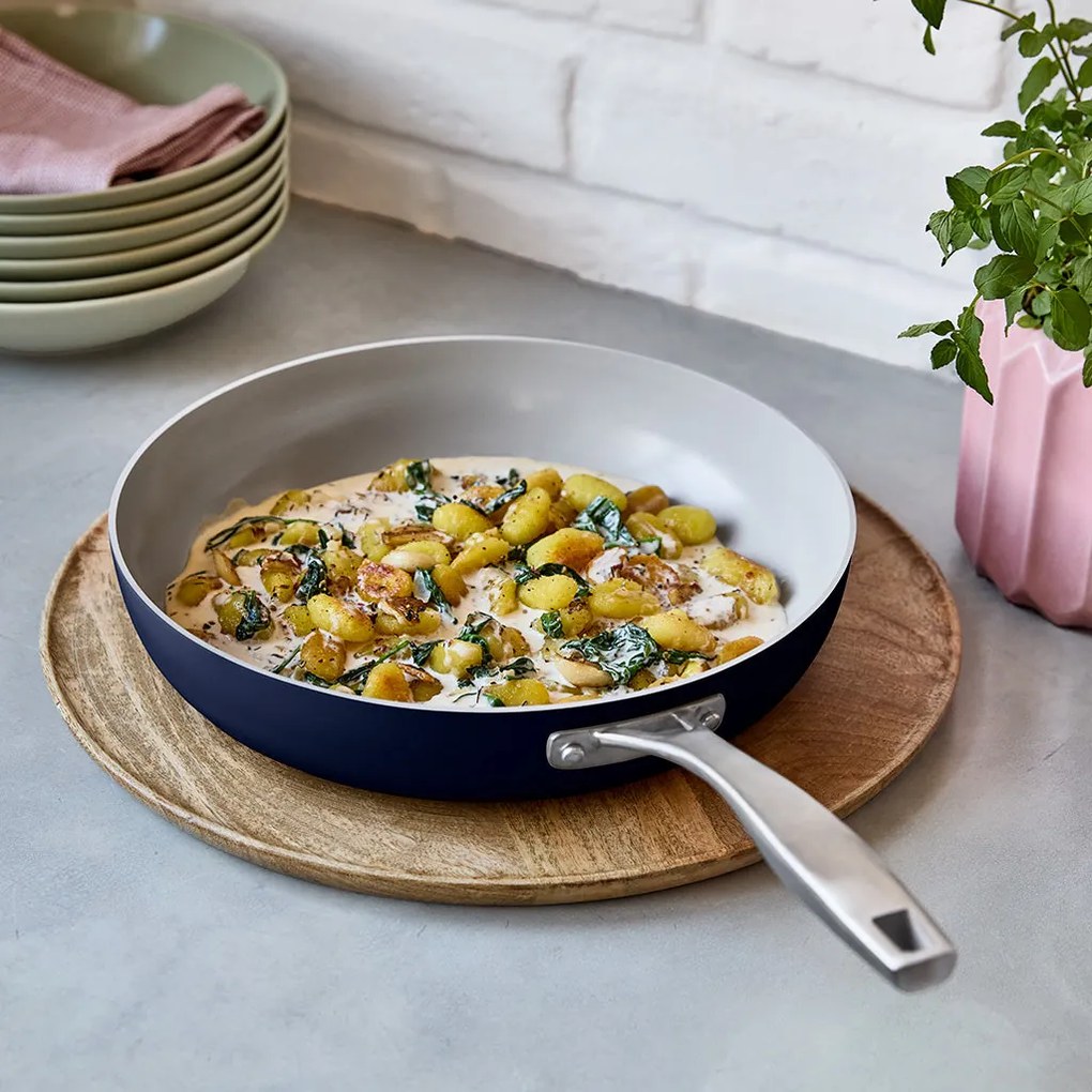 Elmich Základná sada keramických panvíc 2 ks, Wok a štandardná panvica - tmavomodrá