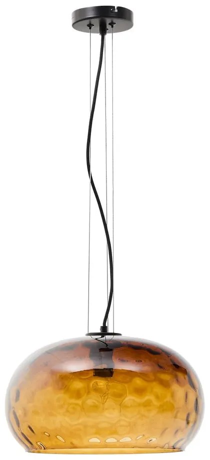 Jantárové sklenené závesné svietidlo so skleneným tienidlom ø 40 cm Balma – Kave Home