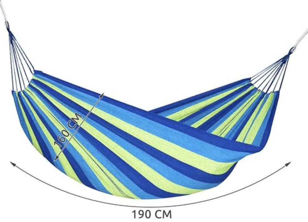 Modrozelená hojdacia sieť HAMMOCK pre 2 osoby 200x150 cm