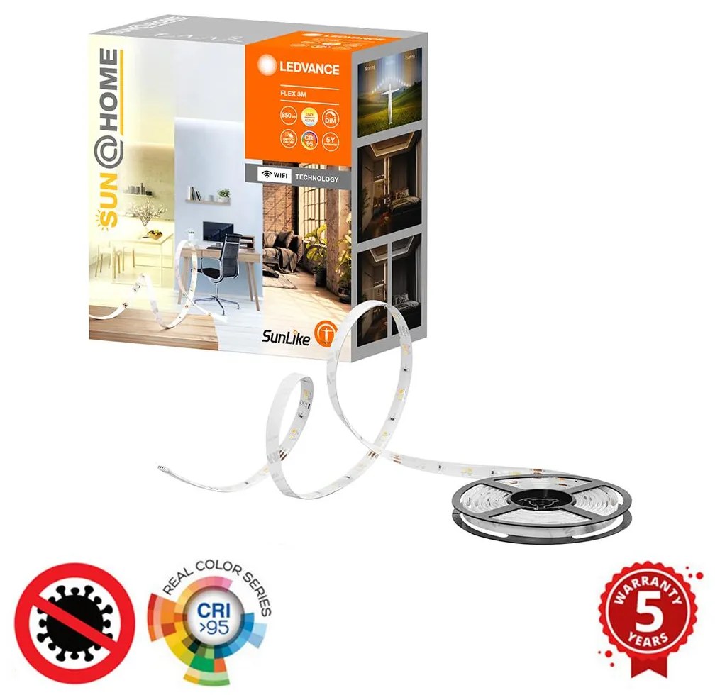 Ledvance - LED Stmievateľný pásik SUN@HOME FLEX 3m LED/13,5W/230V Wi-Fi CRI 95