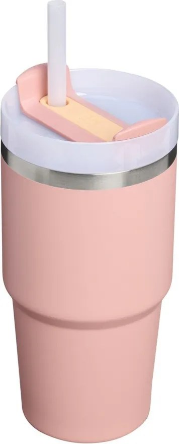 Broskyňová termoska so slamkou z nehrdzavejúcej ocele 600 ml Quencher H2.O FlowState™ Tumble Peach Rose – Stanley