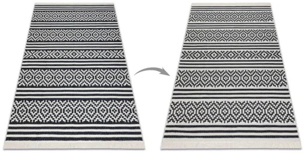 Koberec TWIN 22996 Geometrický  čierny / krém