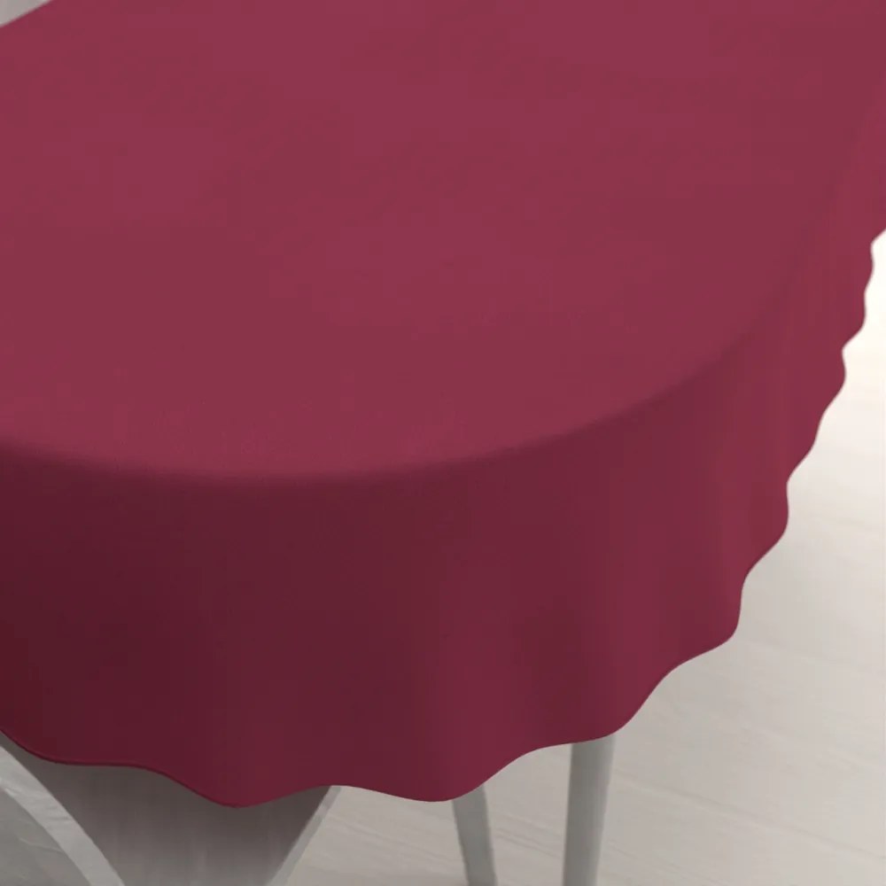 Biante Veľký dekoračný oválny obrus BKS-414 Malinovo červený 180x220 cm