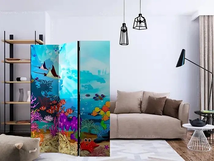 Paraván - Colourful Fish [Room Dividers] Veľkosť: 135x172, Verzia: Akustický