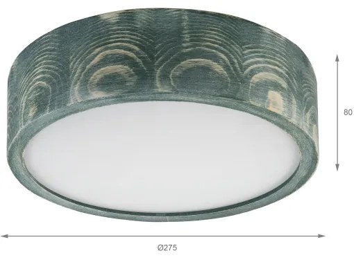 Brilagi - Stropné svietidlo PINO 1xE27/15W/230V borovica/zelená pr. 27,5 cm