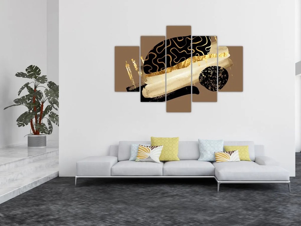 Obraz - Abstrakcia golden brown N⁰3 (150x105 cm)