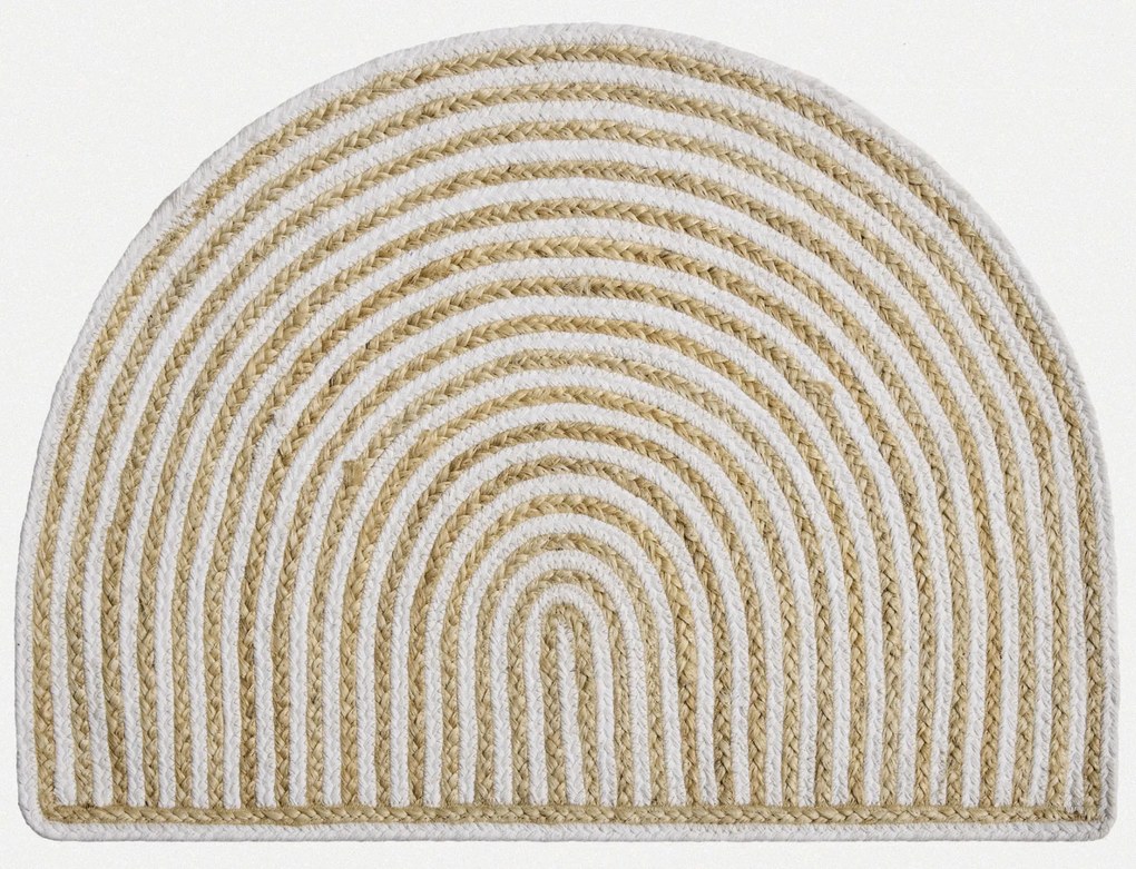 Diamond Carpets India, Ručne viazaná rohožka Elva J-42 Natural, 50x80, béžová, chodba / predsieň