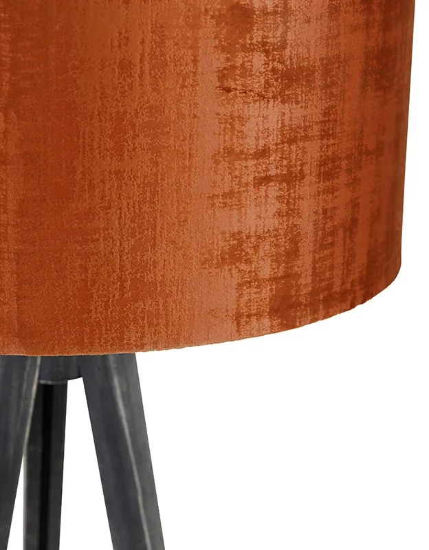 Stojaca lampa trojnožka čierna s tienidlom červeným 50 cm - Tripod Classic
