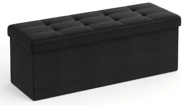 Taburet s úložným priestorom OTTOMAN 110x38 cm, čierny