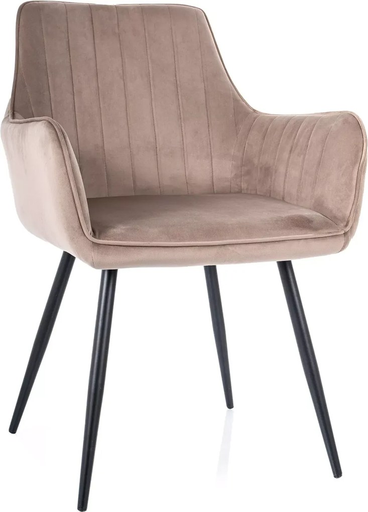 SI Jablkový zamatový stolička tmavá béžová