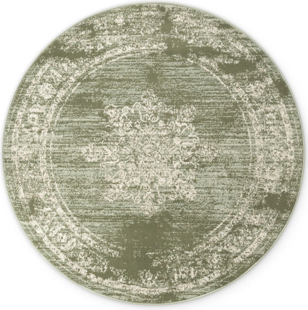 Kusový koberec Gloria Lydia 106255 Mint kruh, 120x120 (priemer) kruh, zelená, chodba / predsieň, Hanse Home