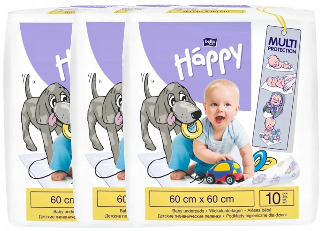 Jednorázové prebaľovacie podlžoky Bella Baby Happy 60x60 30ks