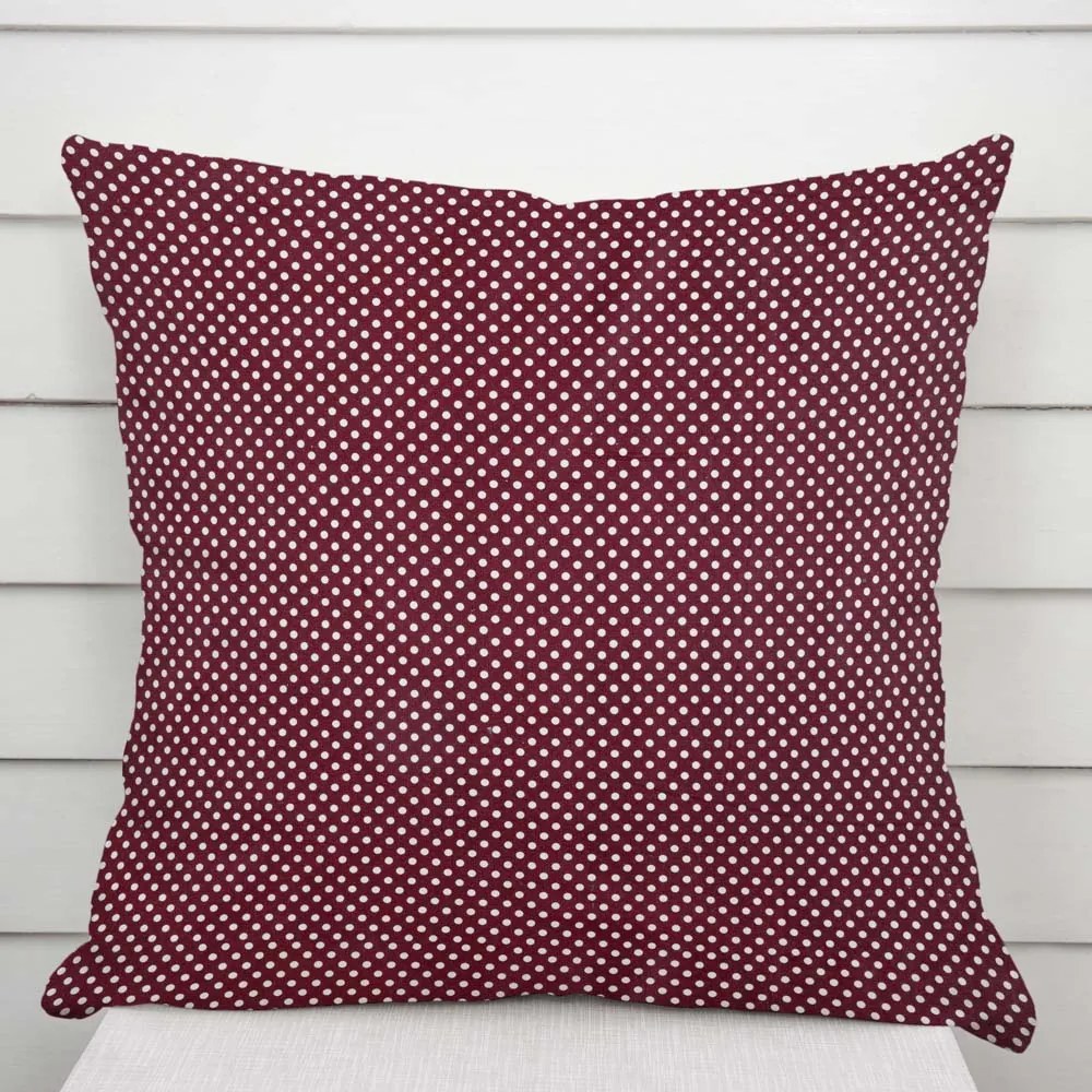 Biante Bavlnená obliečka na vankúš Sandra SA-339 Biele bodky na tmavo červenom 30 x 50 cm