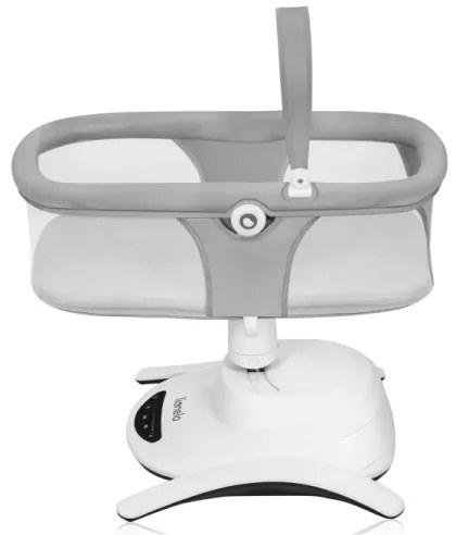 Lionelo - Detské húpacie lehátko s melódiou 2 v 1 BELLA Grey Concrete + diaľkové ovládanie