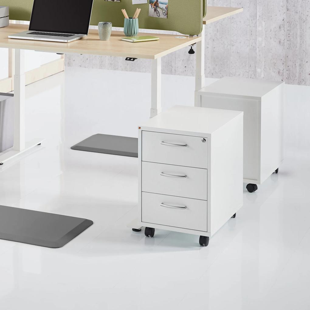 Kancelársky kontajner Flexus, 3 zásuvky, 600x400x600 mm, biely