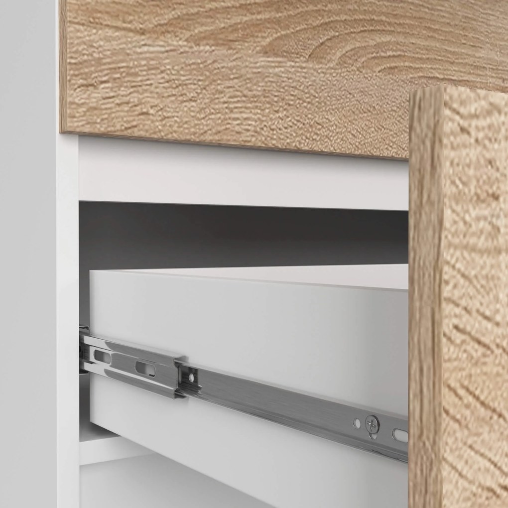 Komoda Kurtinaitis 10SZ (biela + dub sonoma). Akcia -20%. Vlastná spoľahlivá doprava až k Vám domov. 1117165