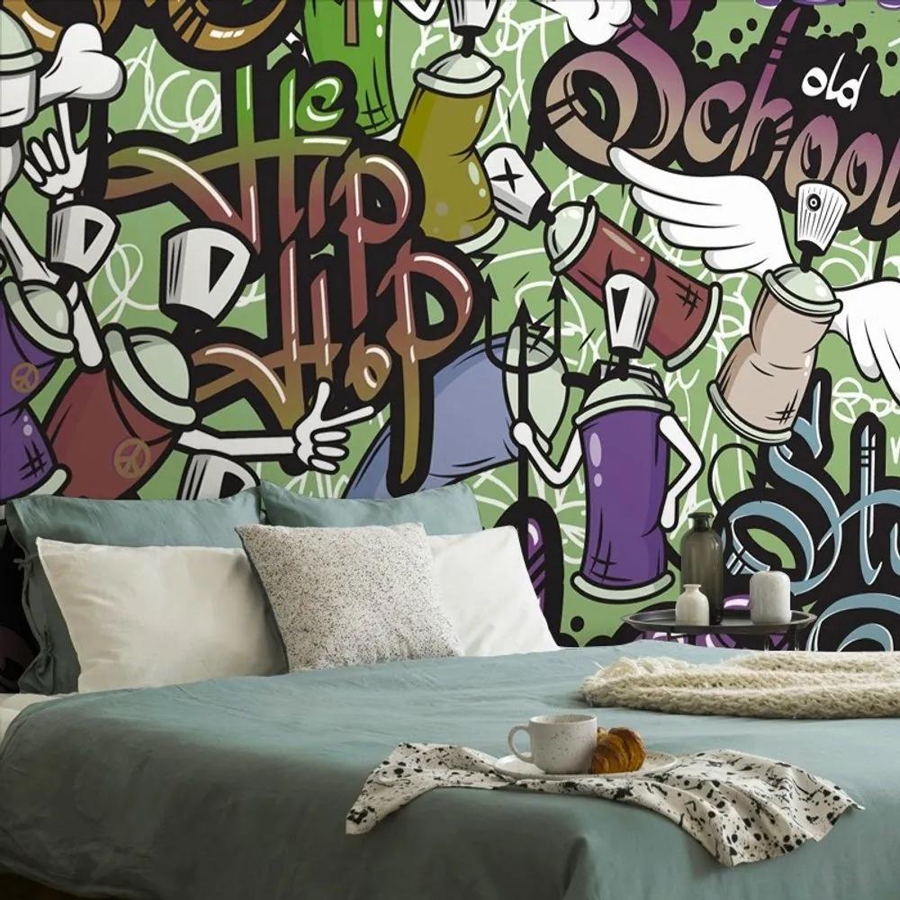 Samolepiaca tapeta veselý street art v zelenom - 225x150
