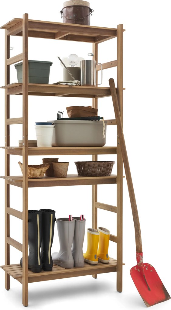 Outdoorový regál s policami s individuálne nastaviteľnou polohou