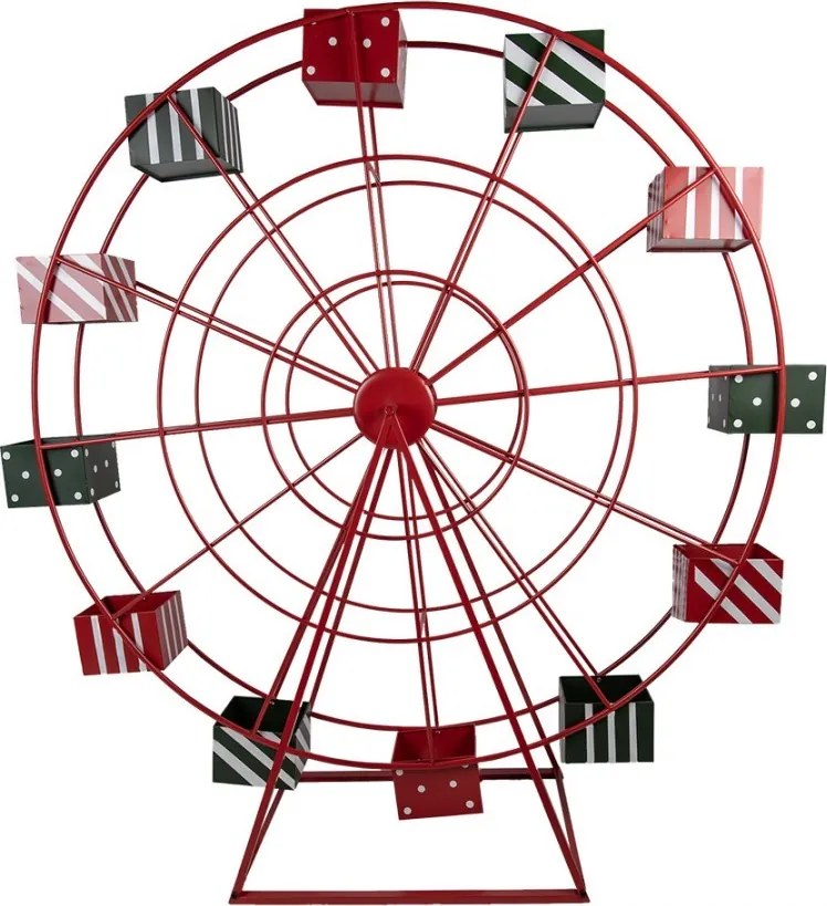Vianočné dekorácie červené veľké ruské koleso Giant Wheel - 167*59*170 cm