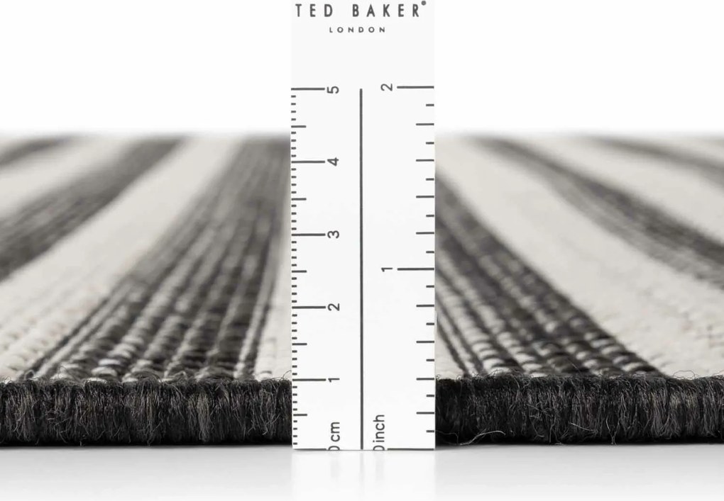 Ted Baker, Kusový koberec Ted Baker Haringey 106392 Black White ovál, 160x230, čiernobiela, chodba / predsieň