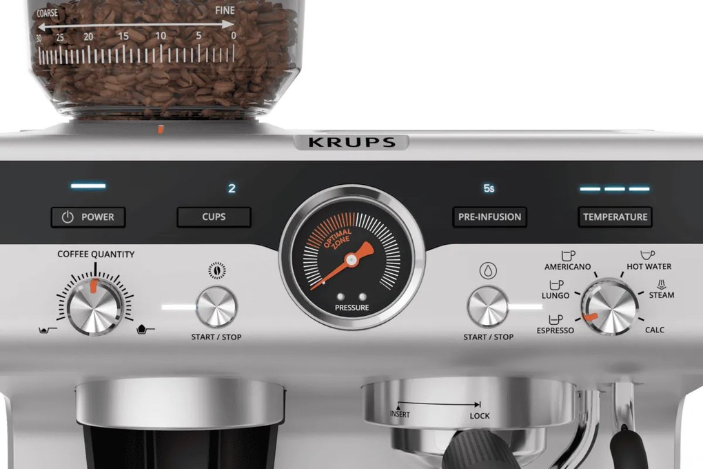 Pákový kávovar KRUPS Precision+ XP804T10 Hliníkový/Čierny