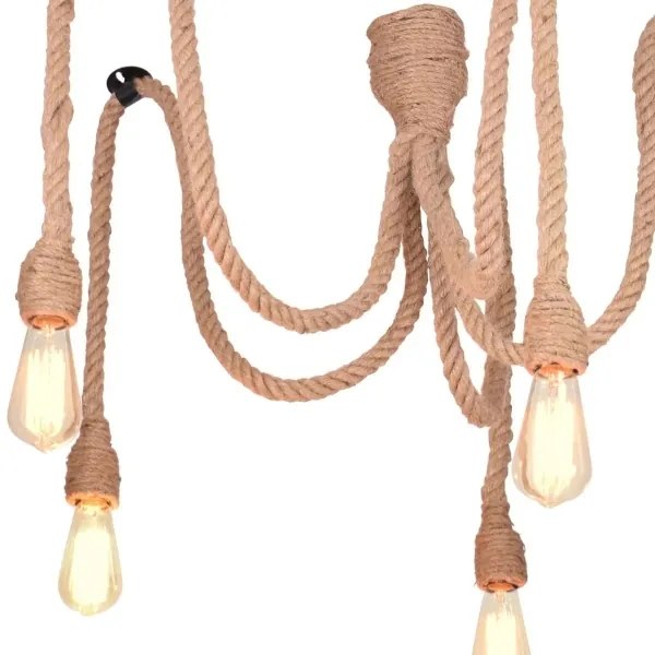 LED Luster na lanku ROPE CASA 5xE27/10W/230V pavúk